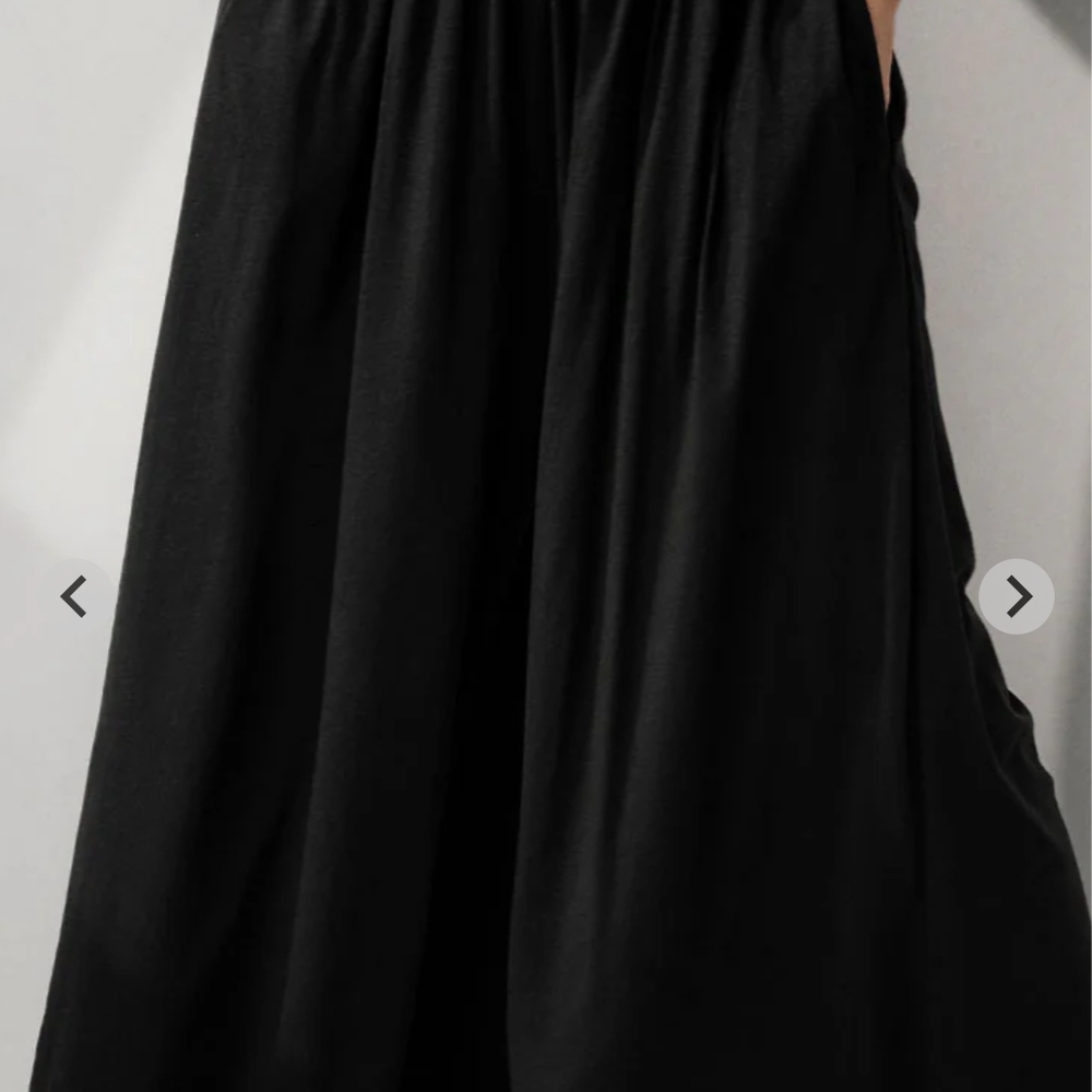 Lunya Black Wide Leg Pima Cotton Pants - Picture 2 of 2